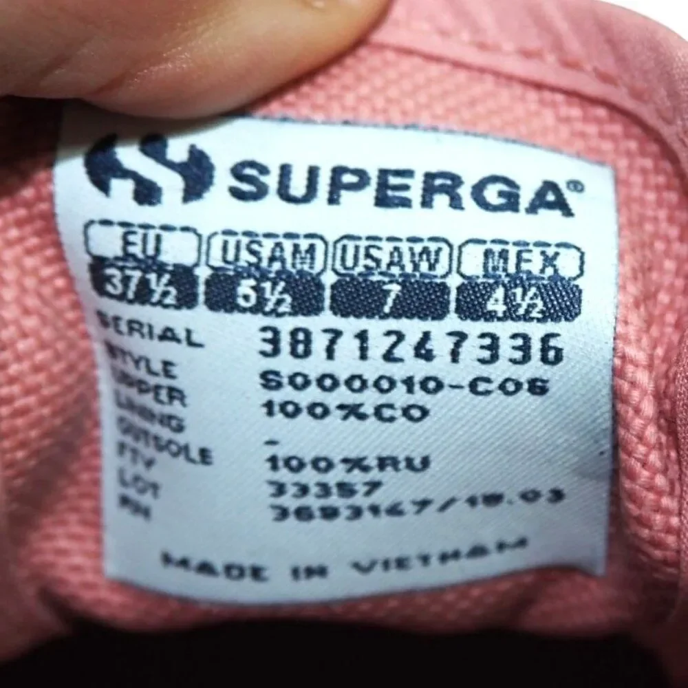Superga Cotu 2750 Low Casual Sneakers Women's 7 Dusty‎ Rose Pink / Off White